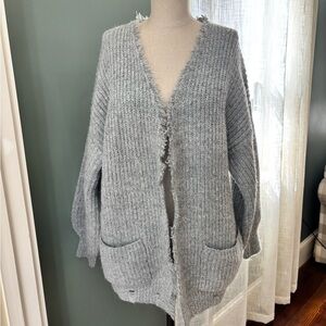 Grey knit cardigan
